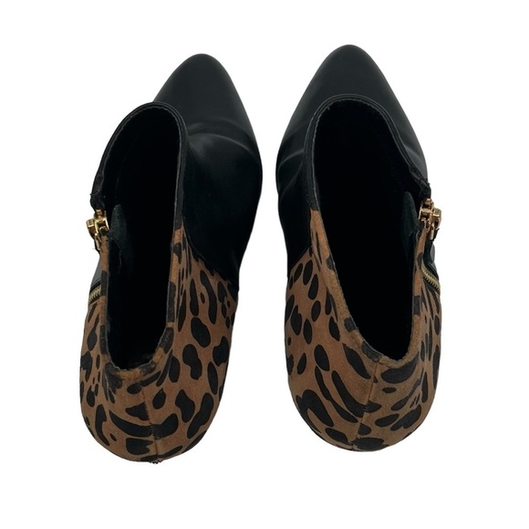 DV By Dolce Vita Black Brown Leopard Print Wedge Heels Size 8 1/2 Women's - Picture 5 of 9
